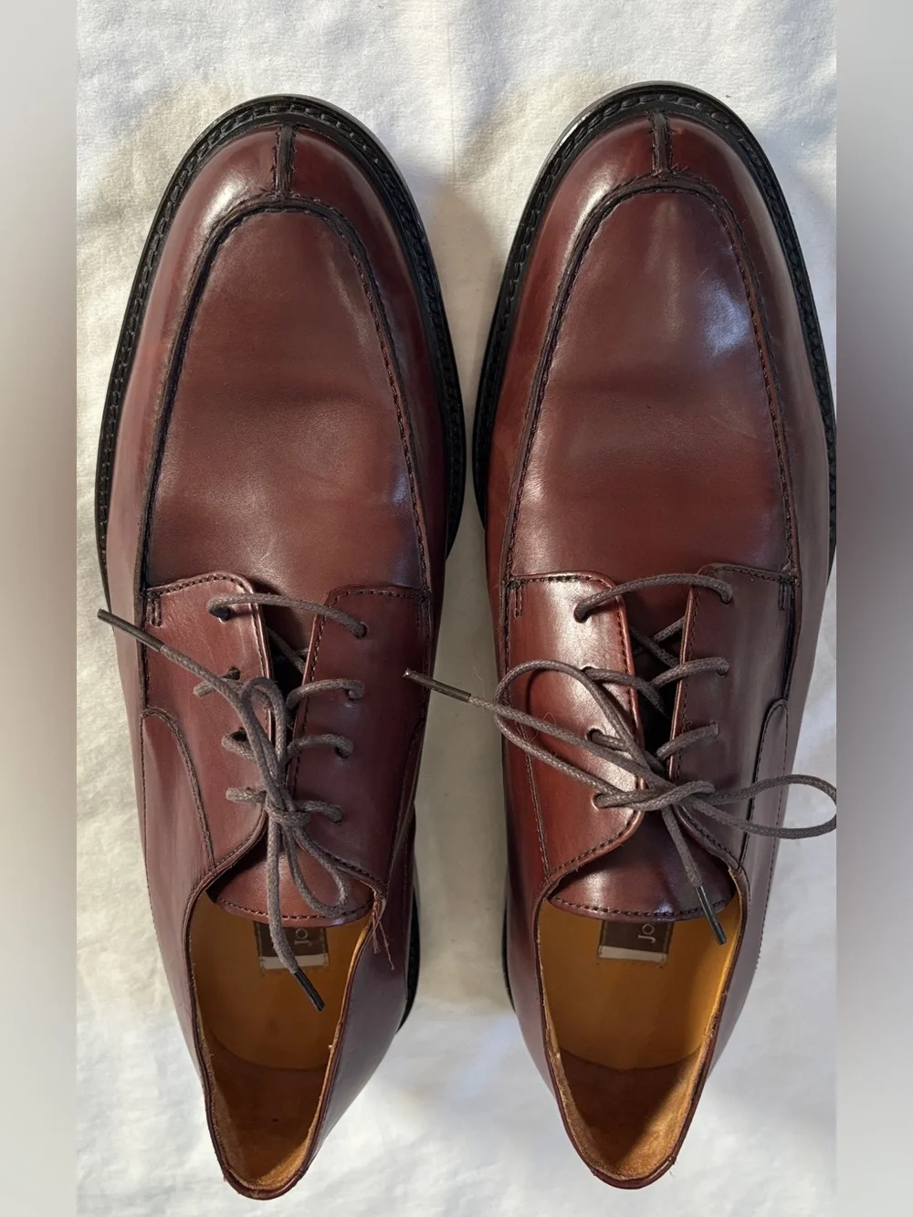 Johnston Murphy Mens Brown Leather Split Toe Derby Shoes Size 12N
